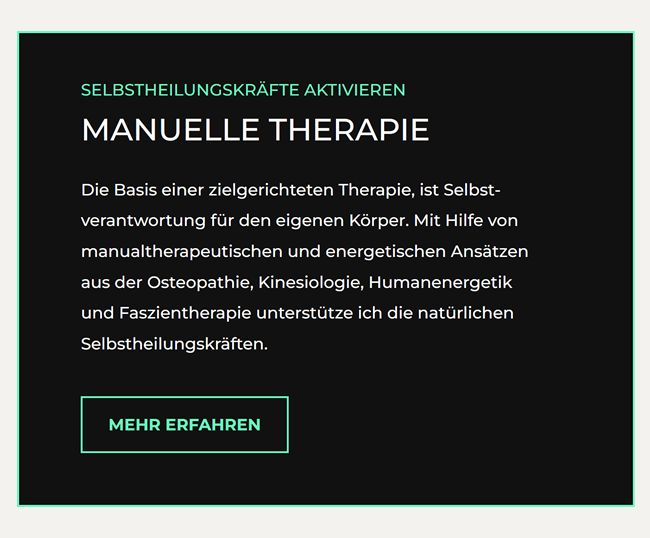 Manuelle Therapie, Osteopath & Osteopathie 